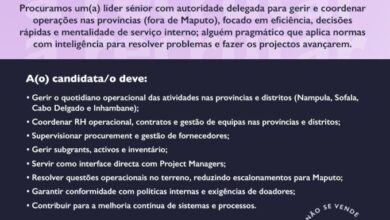 Vaga – Coordenador(a) Sénior de Operações Provinciais