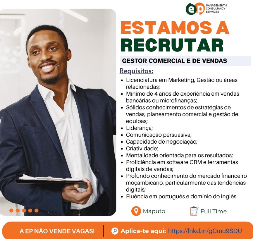 Vaga – Gestor Comercial e de Vendas