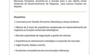 Vaga – Gestor(a) de Desenvolvimento de Negócios – Sénior