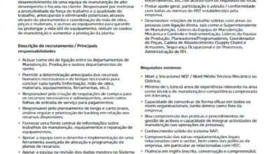 Vaga – Planeador de Manutenção de Engenharia – Temane